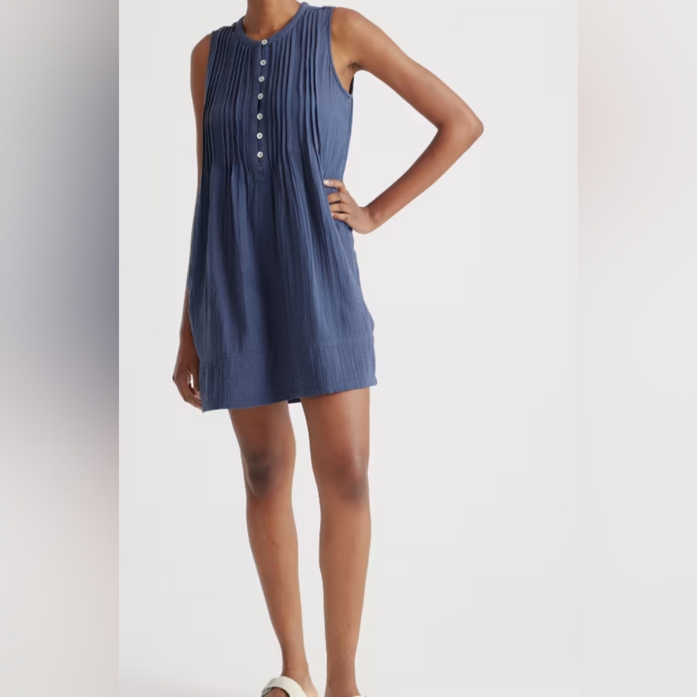 Quince Navy Blue Sleeveless Swim Coverup Tunic